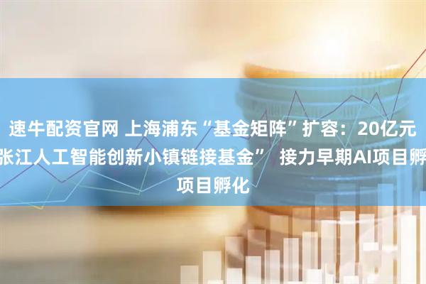 速牛配资官网 上海浦东“基金矩阵”扩容：20亿元“张江人工智能创新小镇链接基金”  接力早期AI项目孵化