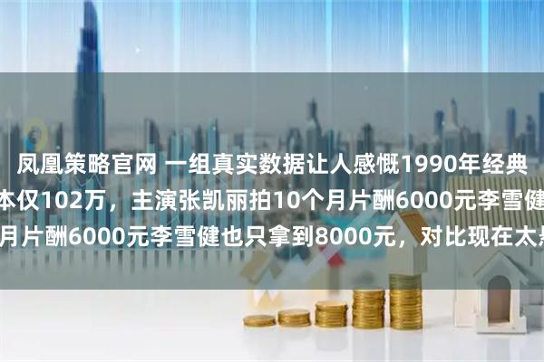凤凰策略官网 一组真实数据让人感慨1990年经典剧《渴望》50集总成本仅102万，主演张凯丽拍10个月片酬6000元李雪健也只拿到8000元，对比现在太悬殊